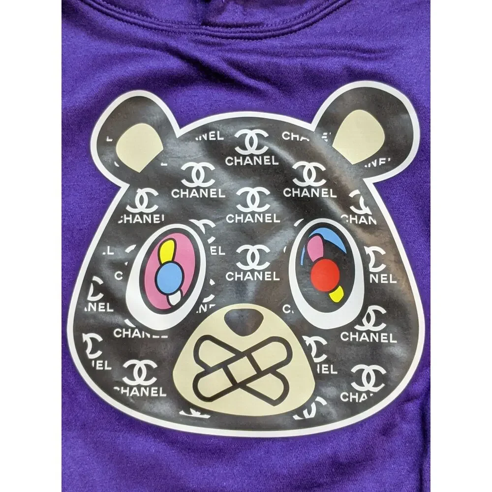 OWNYC CHANEL Bear Hoodie Purple Size Large, New